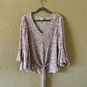 Mossimo Supply Co. Floral Bell Sleeve Blouse